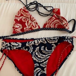 US polo red white and blue swimsuit size L
